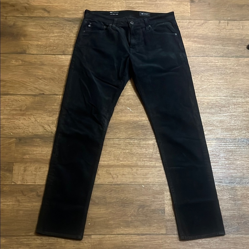 AG Adriano Goldschmied black corduroy tellis modern slim pants size 32